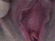 Zoomed virgin pussy touching, stretching 11/16