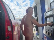 Caught pumping gas naked 10/16