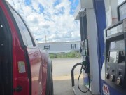 Caught pumping gas naked 2/16