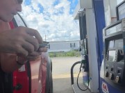 Caught pumping gas naked 3/16