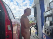 Caught pumping gas naked 5/16