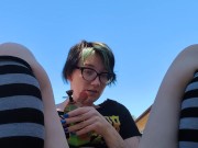 Testing a new toy on my porch and squirting everywhere 10/16