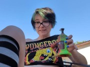 Testing a new toy on my porch and squirting everywhere 3/16
