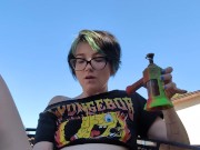 Testing a new toy on my porch and squirting everywhere 4/16