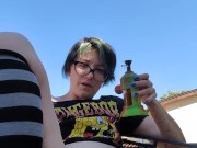 Testing a new toy on my porch and squirting everywhere 5/16