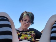 Testing a new toy on my porch and squirting everywhere 6/16