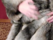 Petite Blonde Plays and Smokes in Furs fetish 16/16