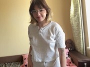 Charming brunette gracefully swaying her hips, showing off her appetizing forms. 16/16