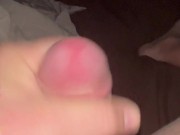 Early morning cock play masturbating cum shot to start the day vibrating cock ring 15/16