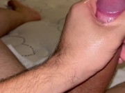 Boy alone jerks off with oil 7/16