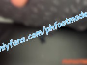 Lesbian goddess allowed me to cum on her orange soles 15/16