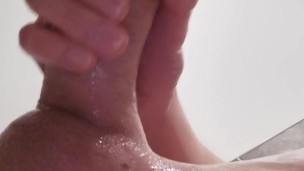 Shave dick wet in the shower