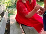 Girl gets fucked and jerks right on a busy walking path ! 3/16