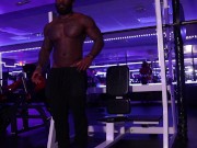 Tattooed Gym Bro Jerk Off | Young Muscular BBC Jerks Off at Public Gym 1/16