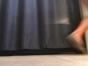 Red Fishnets Ballet Flats Shoeplay Dipping Toe Wiggling 2/16