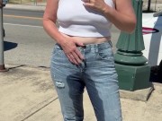 Publicly Soaking my Jeans, Walking Around Braless and Flashing 11/16