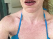 Horny MILF cums while watching herself in the mirror… 2/16