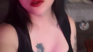 Trans hottie masturbates her girl dick for you