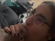 Latina struggling to suck thick cock 11/16