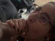 Latina struggling to suck thick cock 14/16