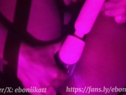 Ebony using her vibrator till squirting orgasm 6/16