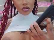 Freaky Ebony TopNotch Cream Queen Cheats On Her Boyfriend And Squirts And Creams On Sneaky Link 2/16