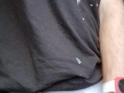 Morning piss, white cotton panties, foreskin closeup with drips 1/16