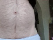 Morning piss, white cotton panties, foreskin closeup with drips 2/16