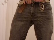 Farting and pissing in the toilet rear pov closeup 1/16