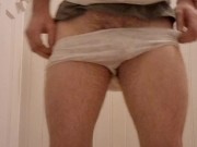 Farting and pissing in the toilet rear pov closeup 2/16