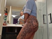 Destroying and sucking my giant dildo 8/16