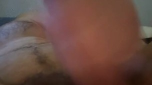 I jerk my cock quickly while my step sister takes a shower