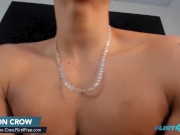 Flirt4Free - Tyron Crow - Horny Nerd Ends Up Riding His Dildo and Spilling His Seed 15/16