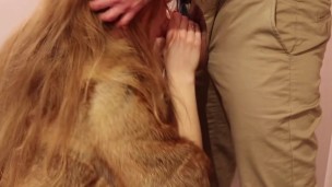 Real couple homemade sex! Close up redhead blowjob and missionary fuck!