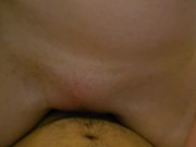 She rides my cock so hardcore and gets fucked with creampie in her tight pussy 8/16