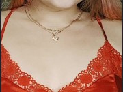 juicy redhead in a red dress 2/16