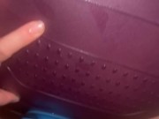 Yoga ball fun with massive dildo 10/16