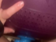 Yoga ball fun with massive dildo 4/16