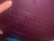 Yoga ball fun with massive dildo 8/16