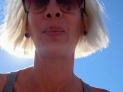 Piss Slut pissing on side of road! 16/16