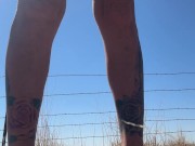 Piss Slut pissing on side of road! 4/16