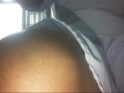 Campus girl getting feeling with bottle. 3/16