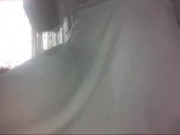 Campus girl getting feeling with bottle. 6/16