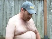 Doing some yard work and stripped naked outside and jerked off! 14/16