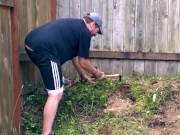 Doing some yard work and stripped naked outside and jerked off! 2/16