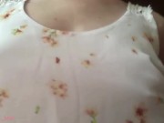 Fondling my nipples, getting ready to leave my house with them HARD 🌼🌼 5/16