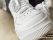 Filled my nikes with lube! - Shoejob and cum inside them 10/16