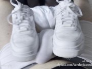 Filled my nikes with lube! - Shoejob and cum inside them 6/16