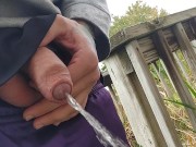 Uncut Cock Pissing OUTSIDE in PUBLIC -UncutAtNight- 10/16