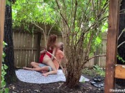 #269 Cowgirl On a Blanket, Doggy Against a Tree 6/16
